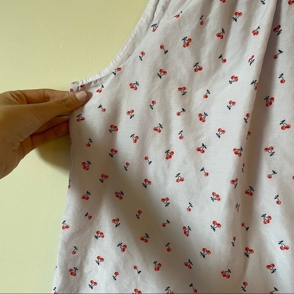 J.Crew fully lined cherries sleeveless top tie detail summer shirt flowy - Picture 3 of 7